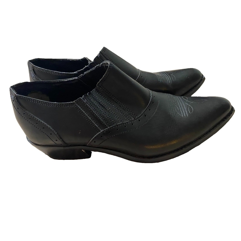 Dingo Women's Size 10M Black Leather Western Ankle Boots Loafers Slip On - Picture 4 of 10